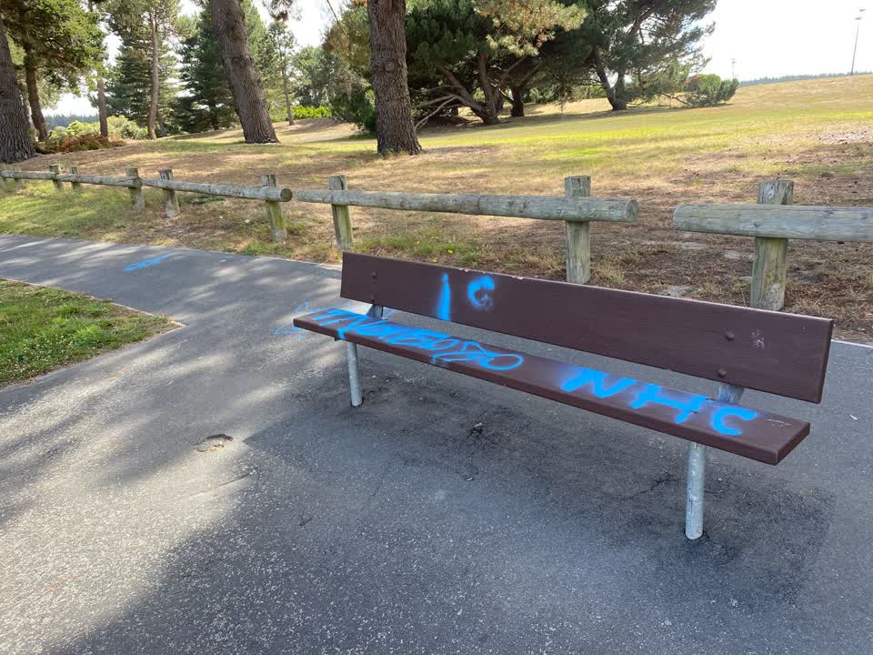 The photograph attached to this graffiti report