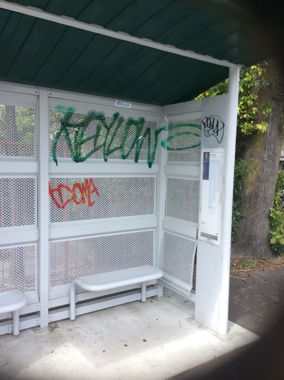 The photograph attached to this graffiti report