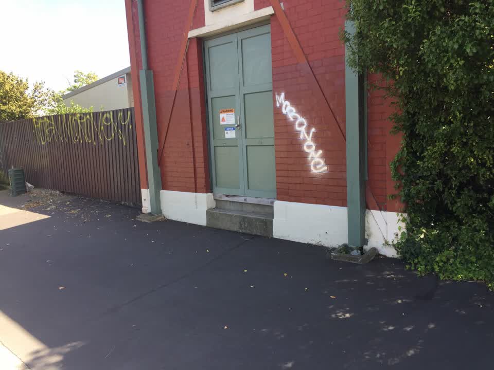 The photograph attached to this graffiti report