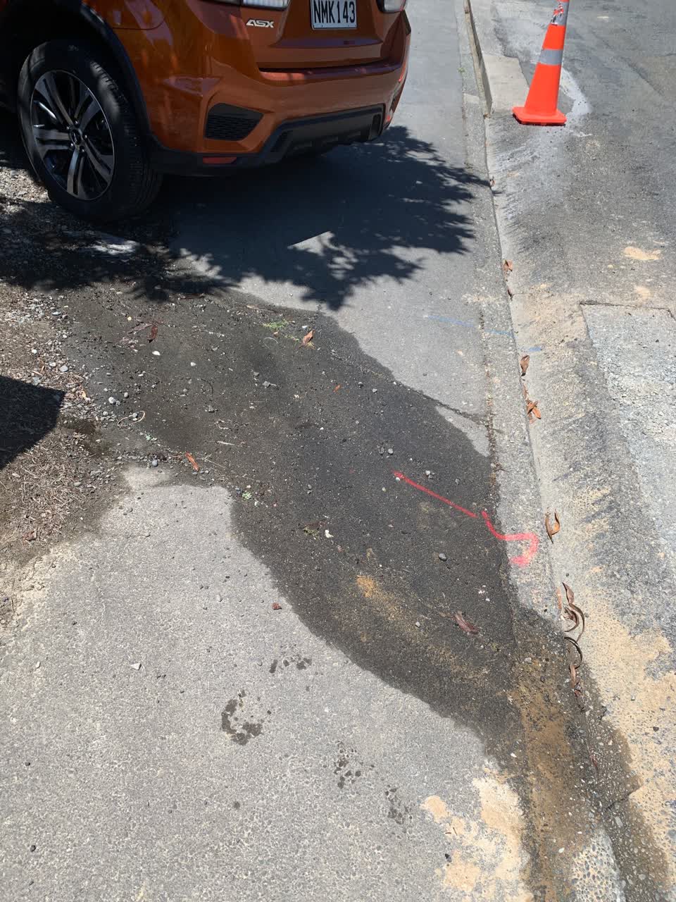 The photograph attached to this water leak report