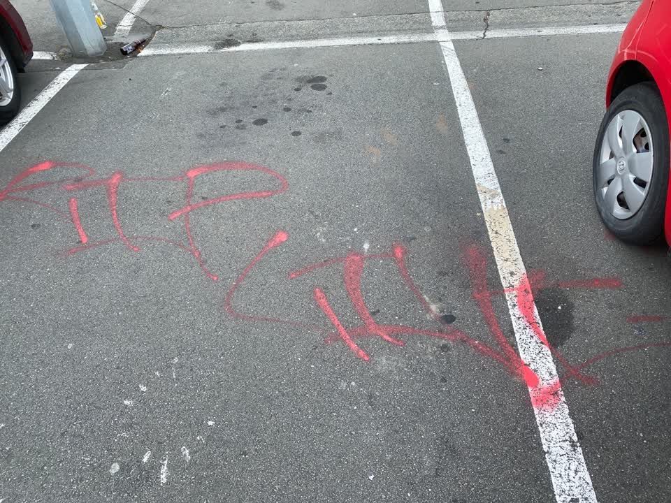 The photograph attached to this graffiti report