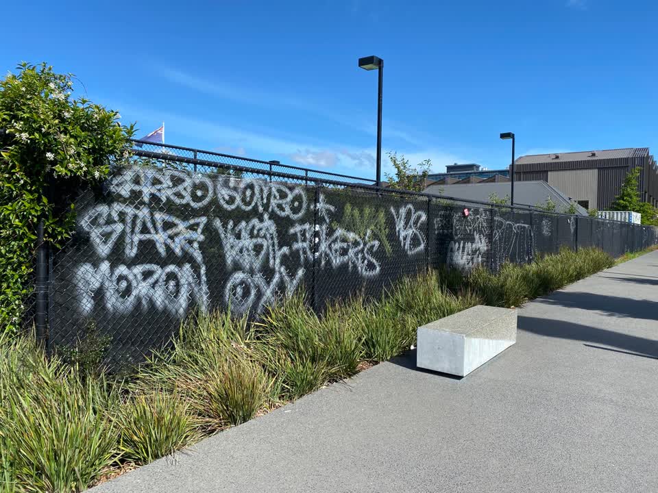 The photograph attached to this graffiti report