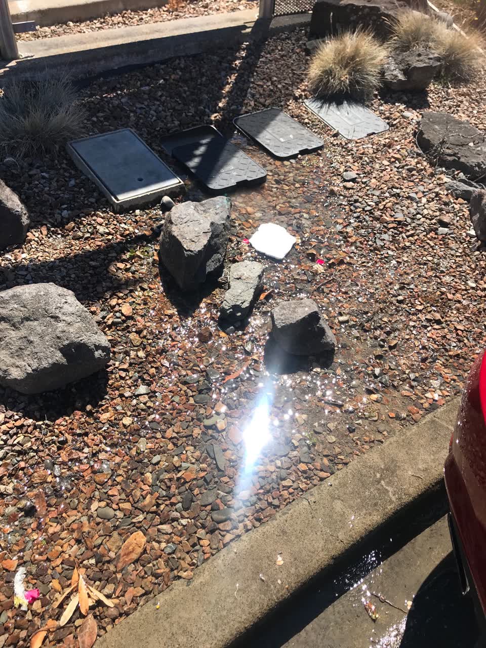 The photograph attached to this water leak report