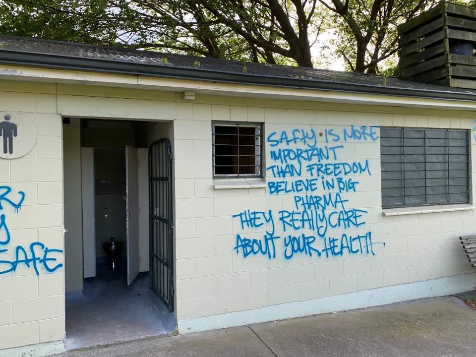 The photograph attached to this graffiti report