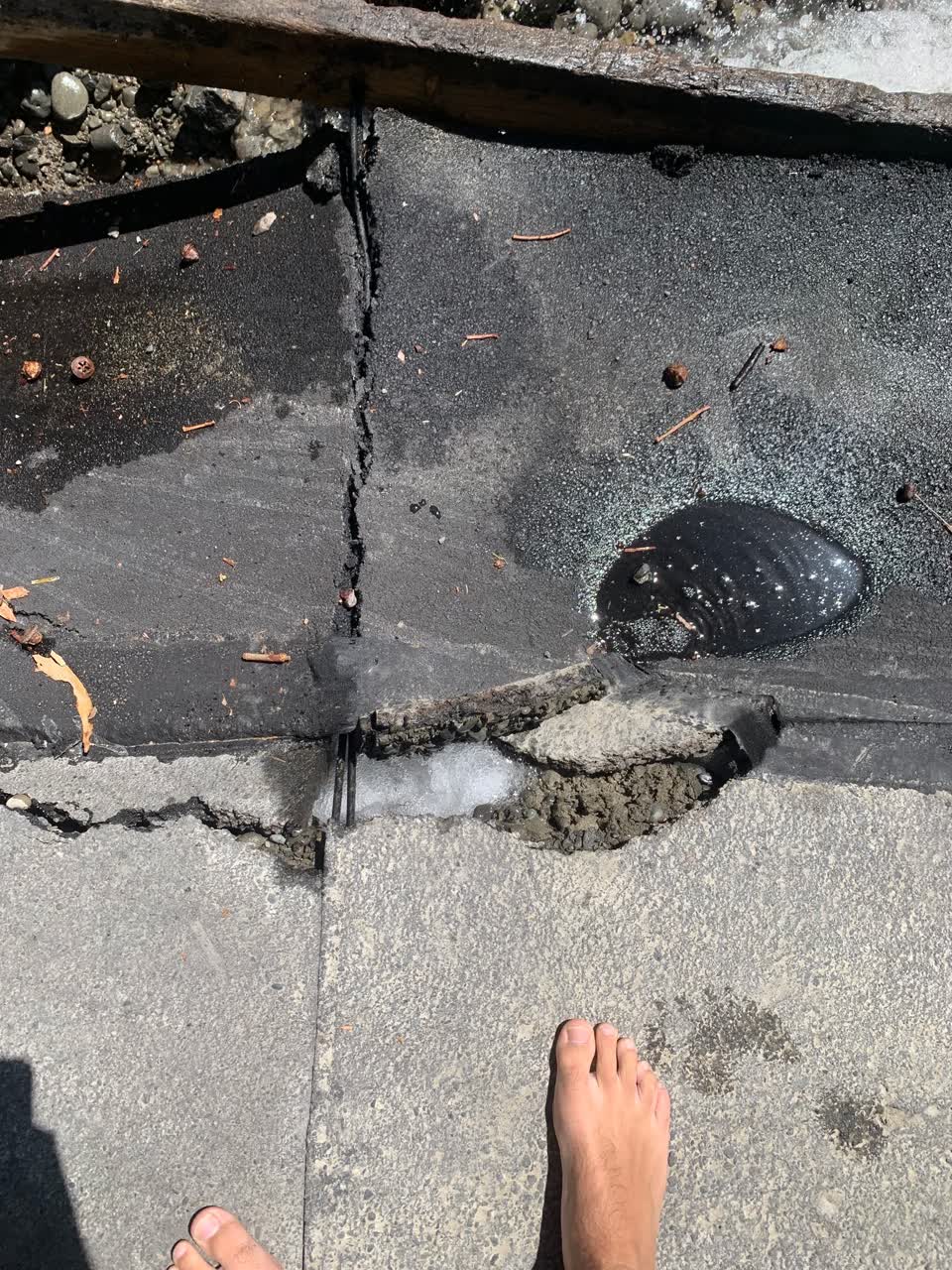 The photograph attached to this water leak report