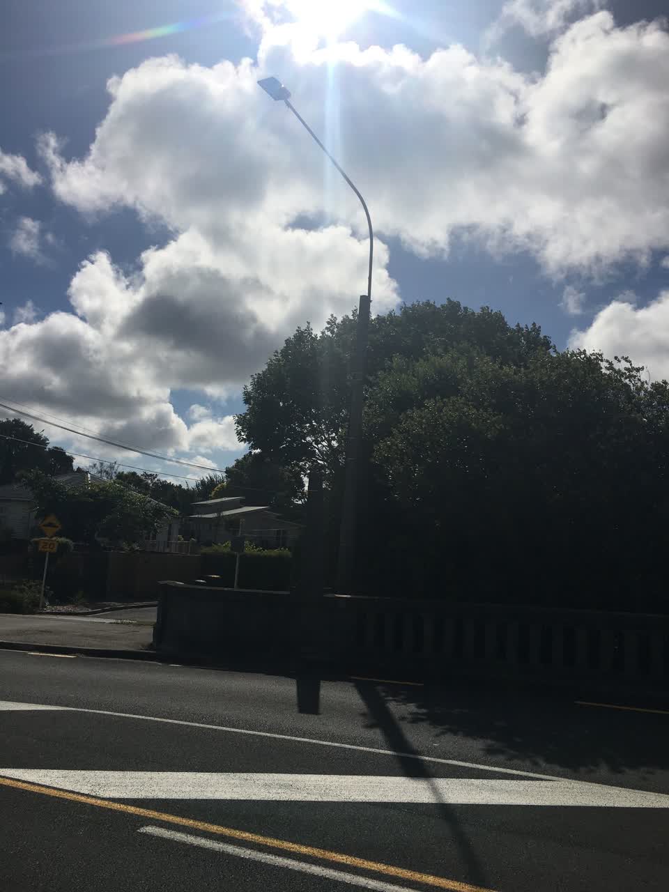 The photograph attached to this street light outage report