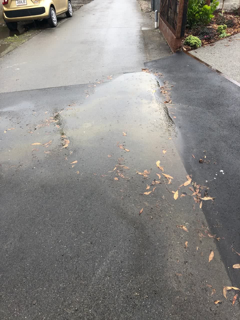 The photograph attached to this water leak report