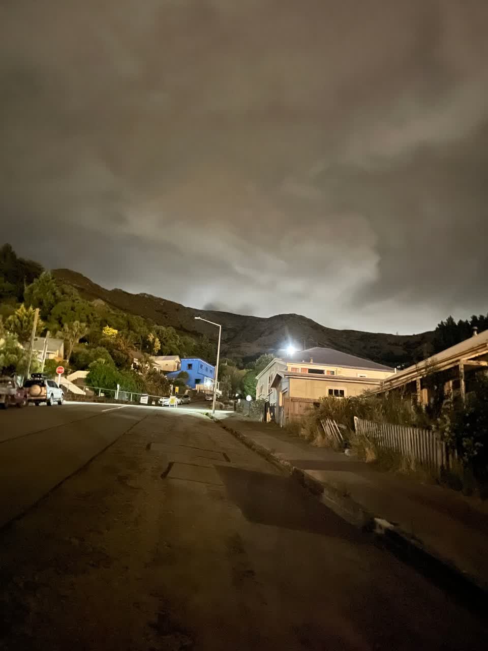 The photograph attached to this street light outage report