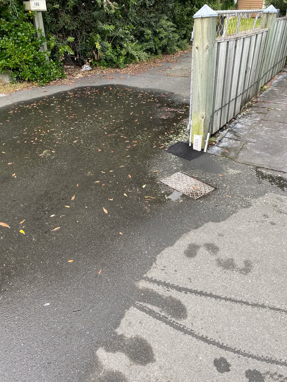 The photograph attached to this water leak report