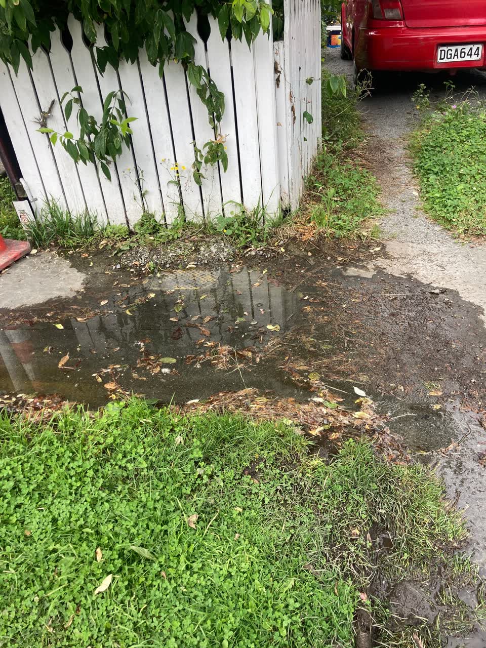 The photograph attached to this water leak report