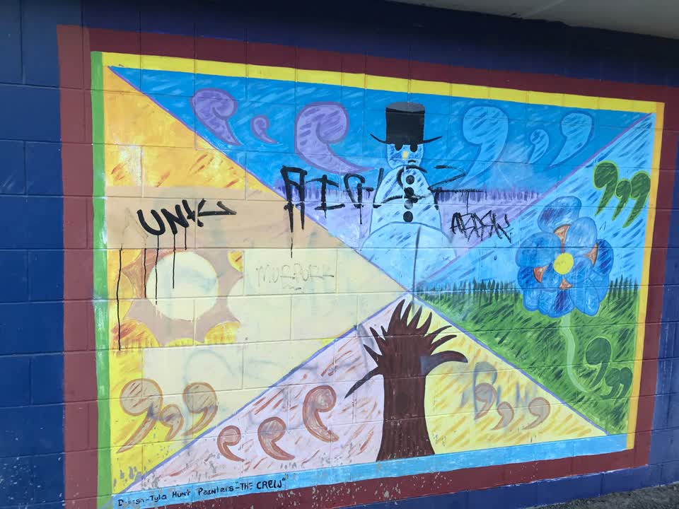 The photograph attached to this graffiti report