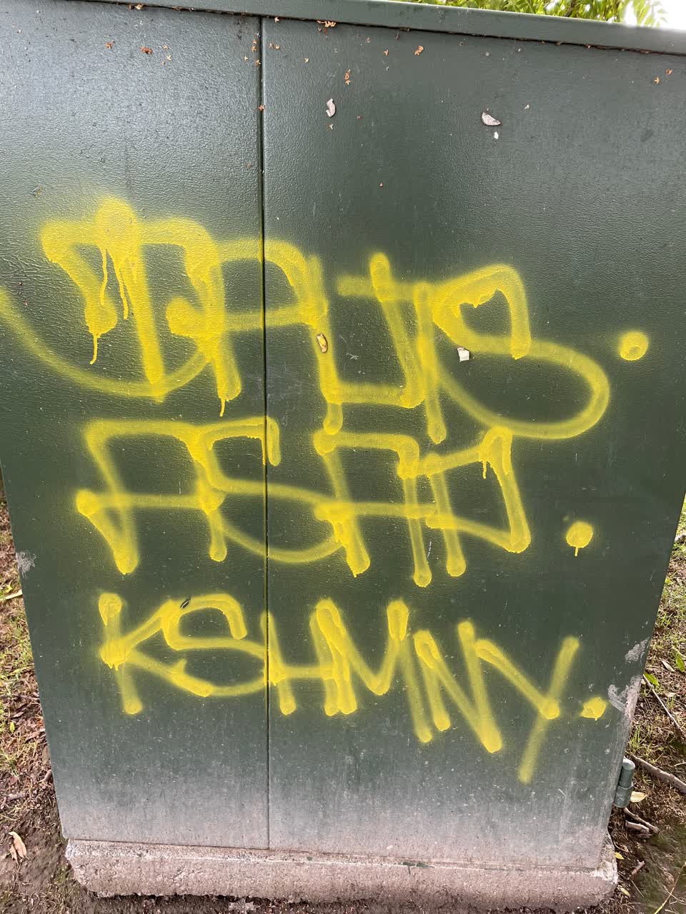 The photograph attached to this graffiti report