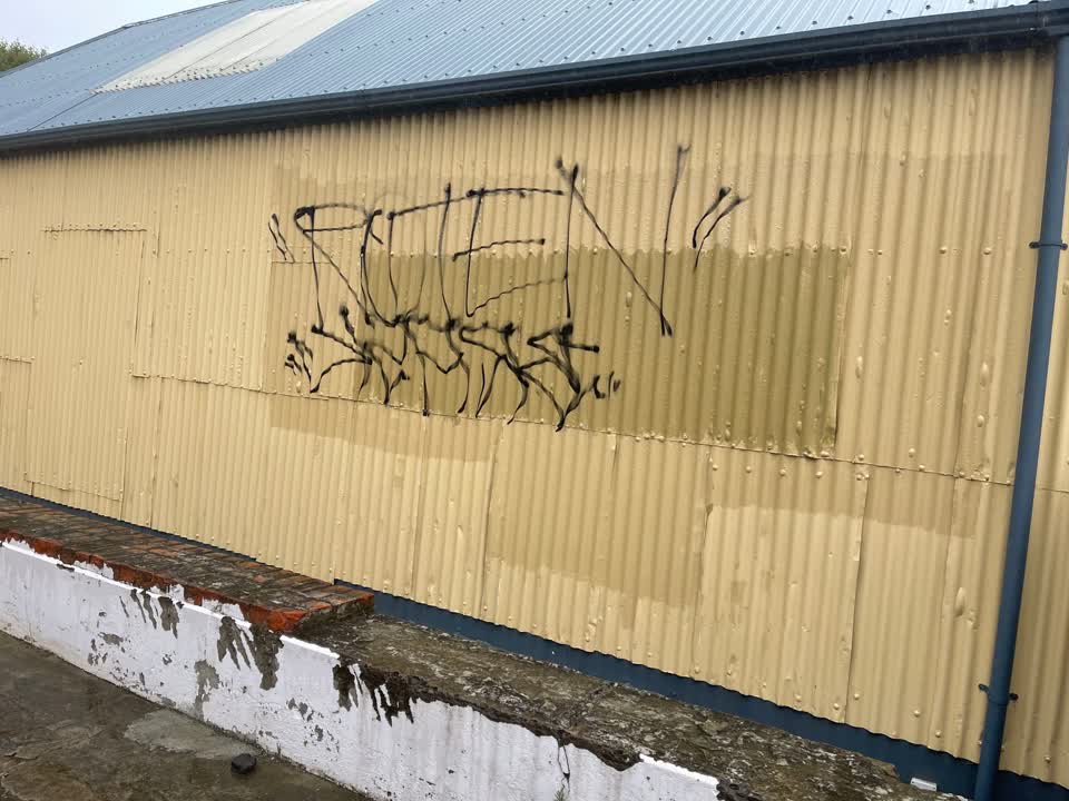 The photograph attached to this graffiti report