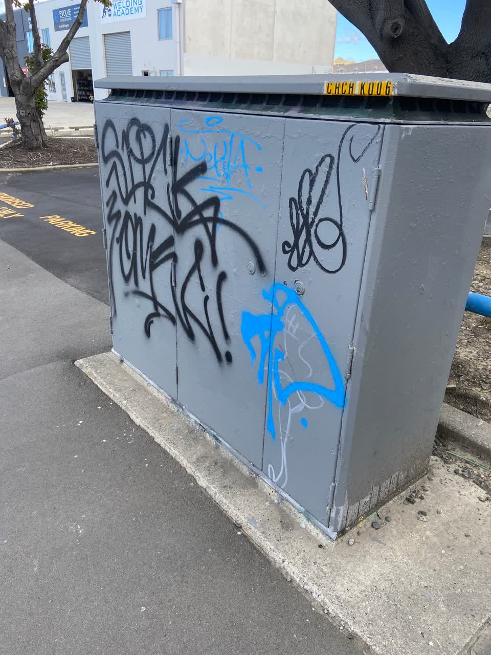 The photograph attached to this graffiti report