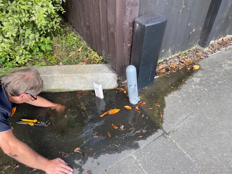 The photograph attached to this water leak report