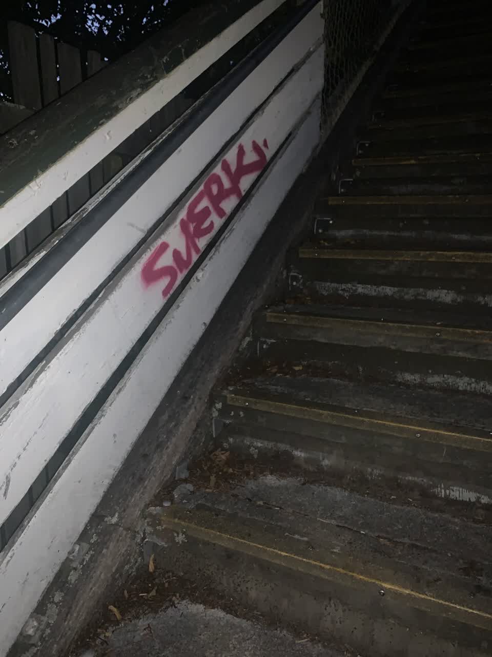 The photograph attached to this graffiti report