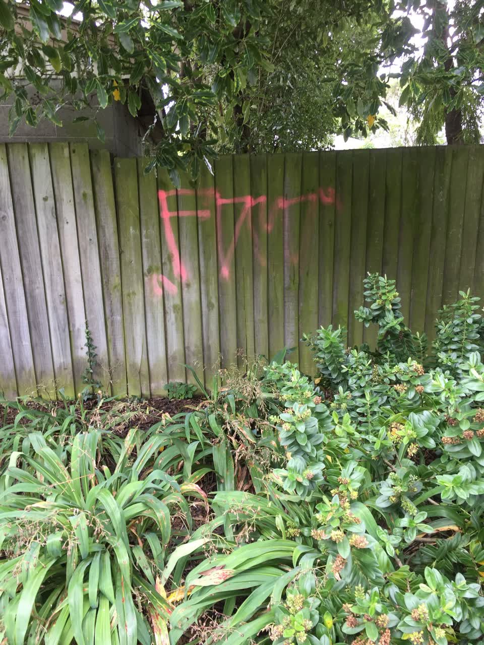 The photograph attached to this graffiti report