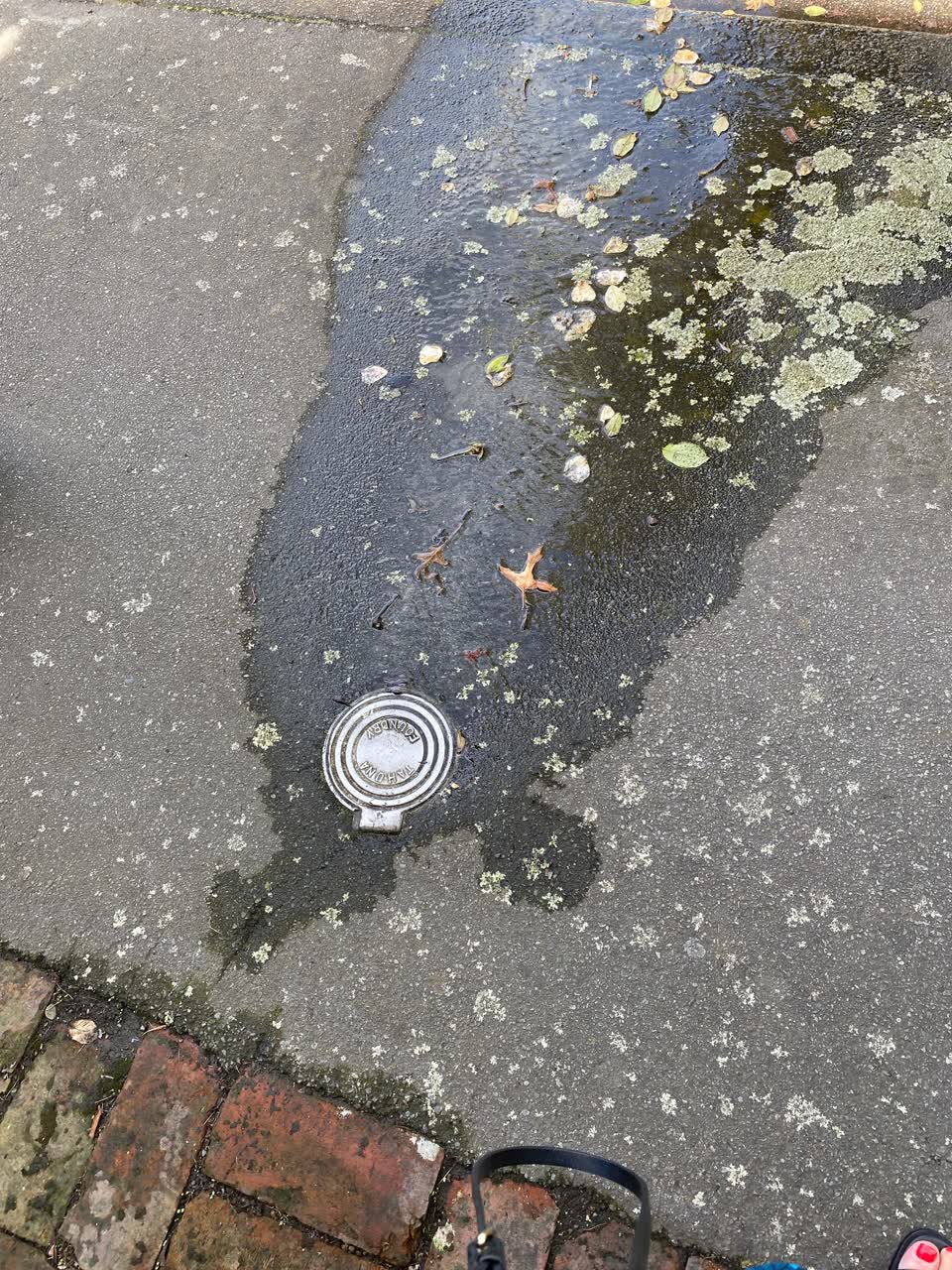 The photograph attached to this water leak report