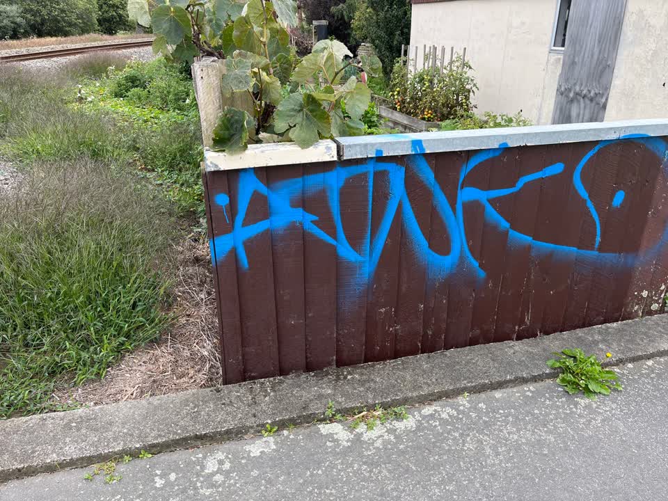 The photograph attached to this graffiti report
