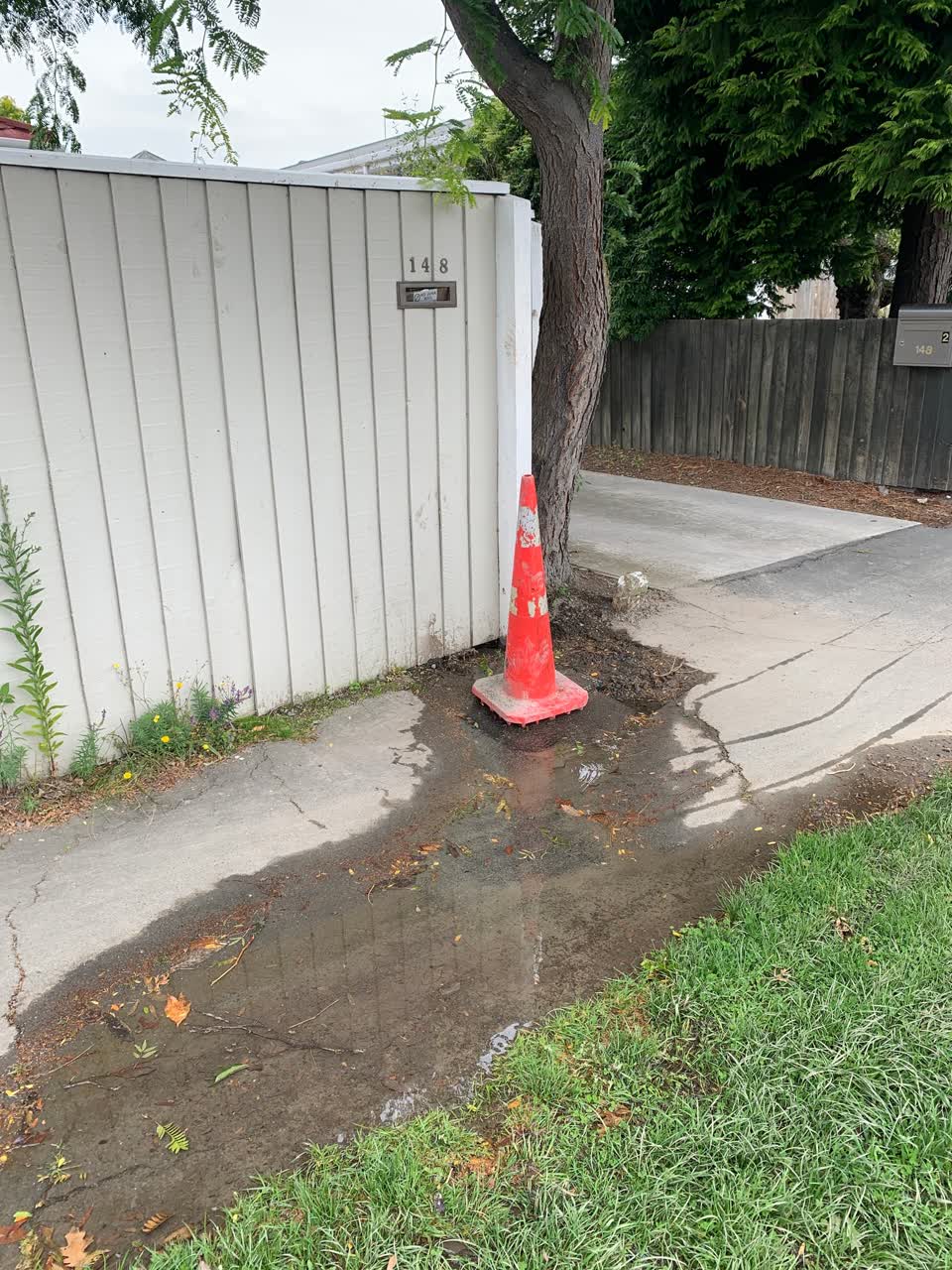 The photograph attached to this water leak report