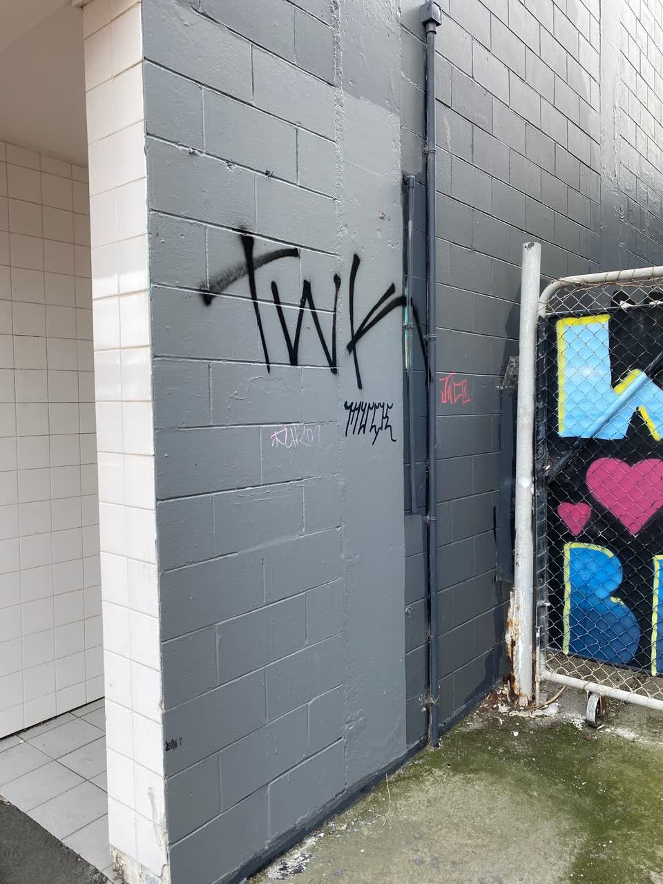 The photograph attached to this graffiti report