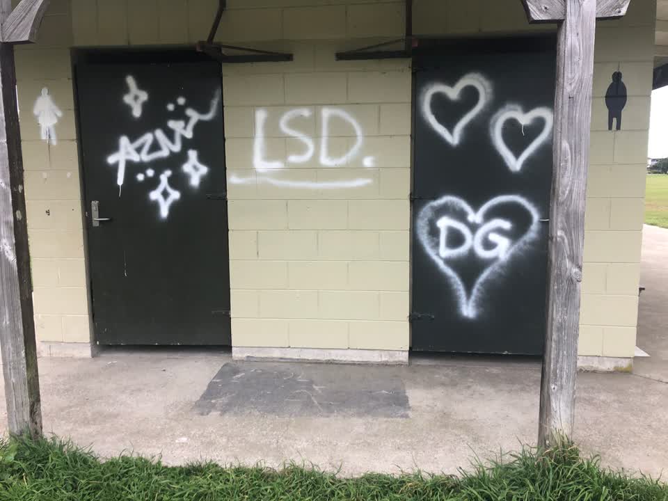 The photograph attached to this graffiti report