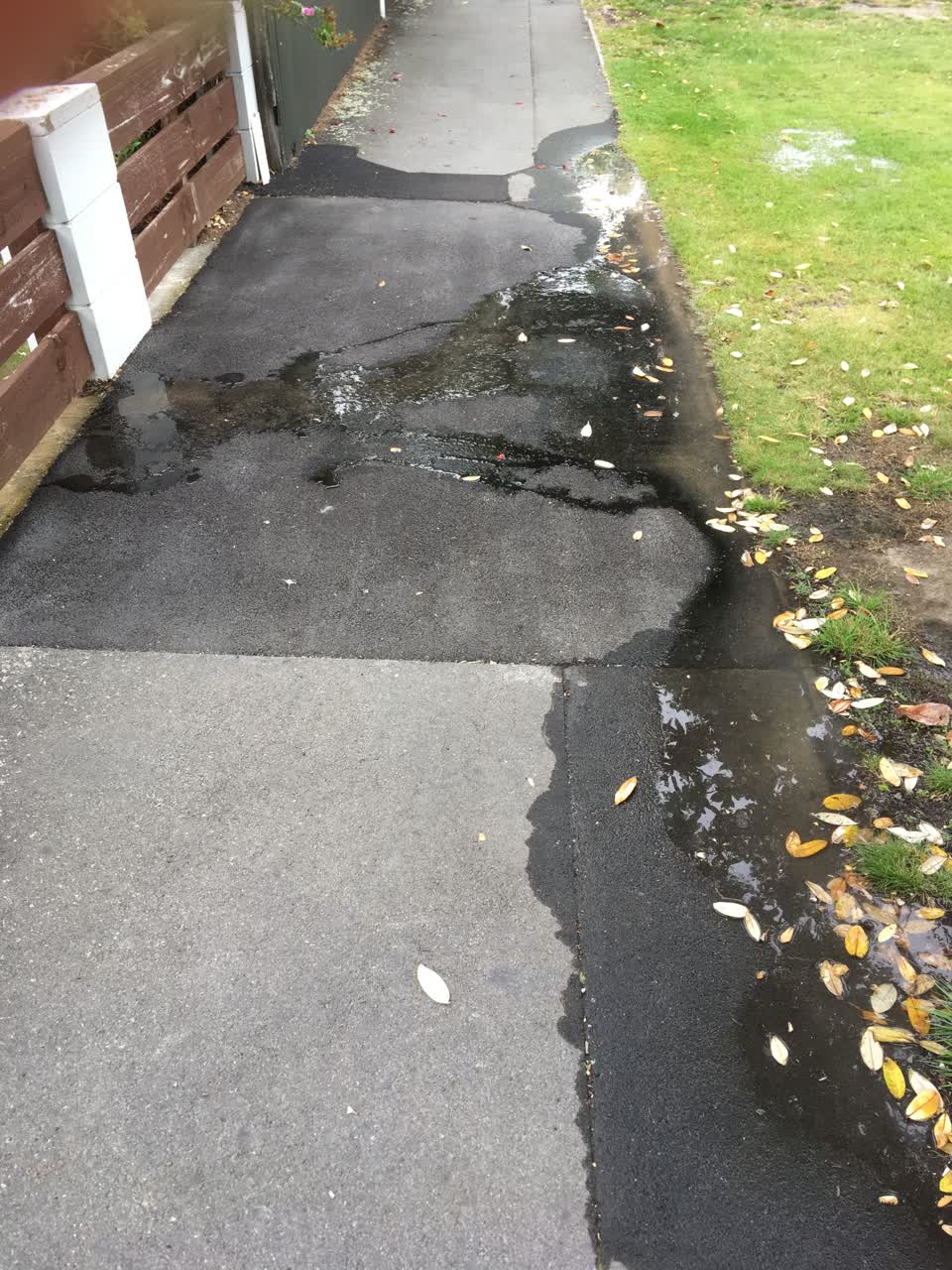 The photograph attached to this water leak report