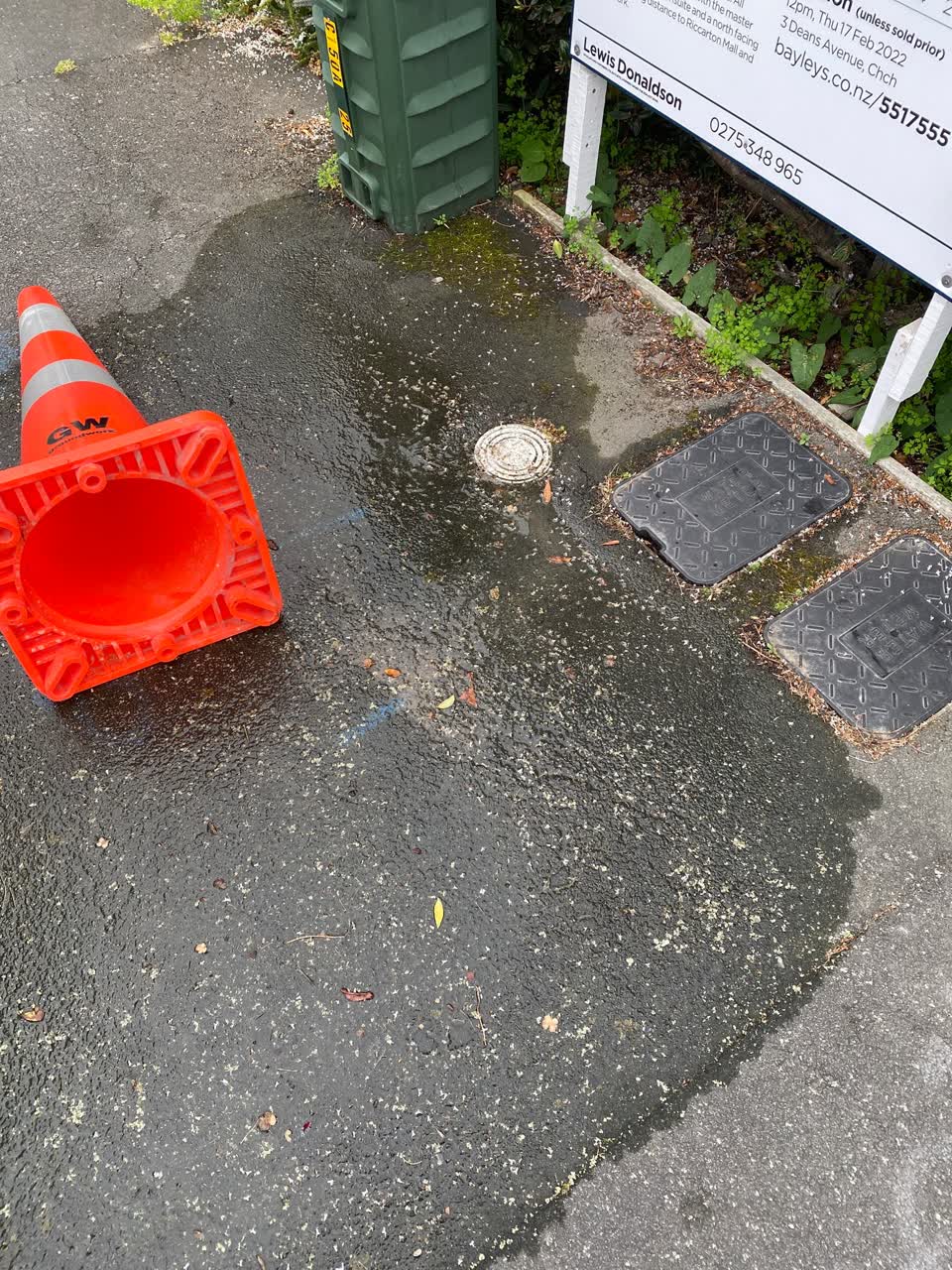 The photograph attached to this water leak report