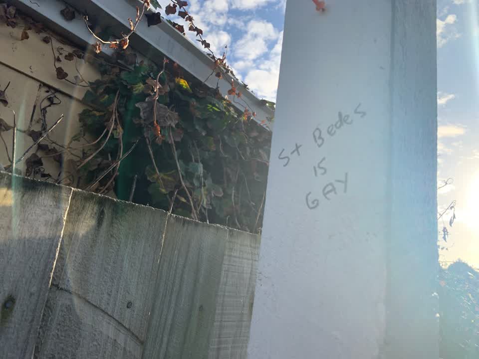 The photograph attached to this graffiti report