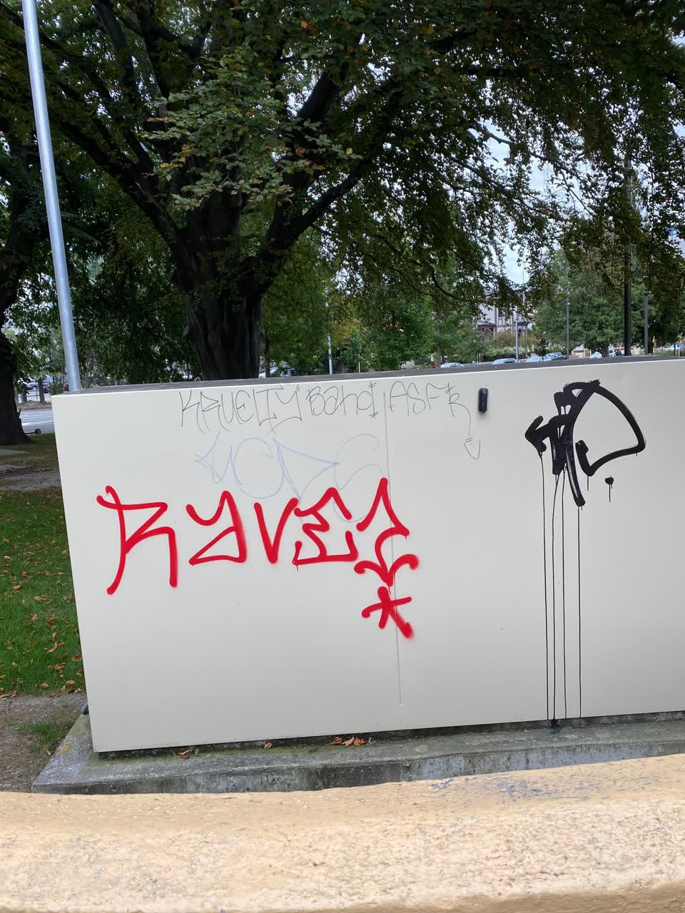 The photograph attached to this graffiti report