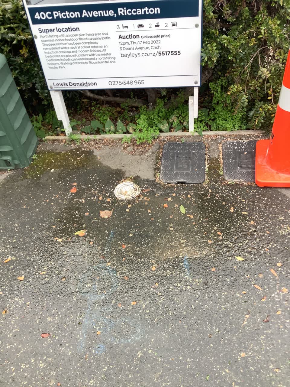 The photograph attached to this water leak report