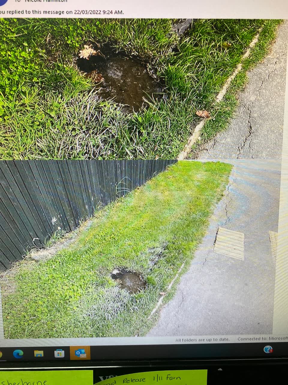 The photograph attached to this water leak report