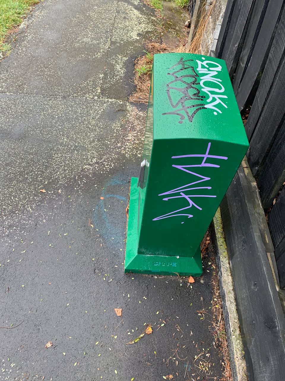 The photograph attached to this graffiti report