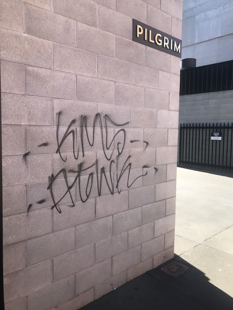 The photograph attached to this graffiti report