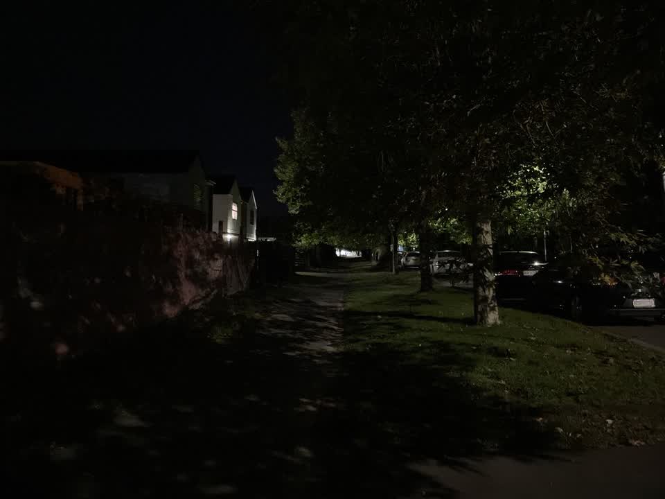 The photograph attached to this street light outage report