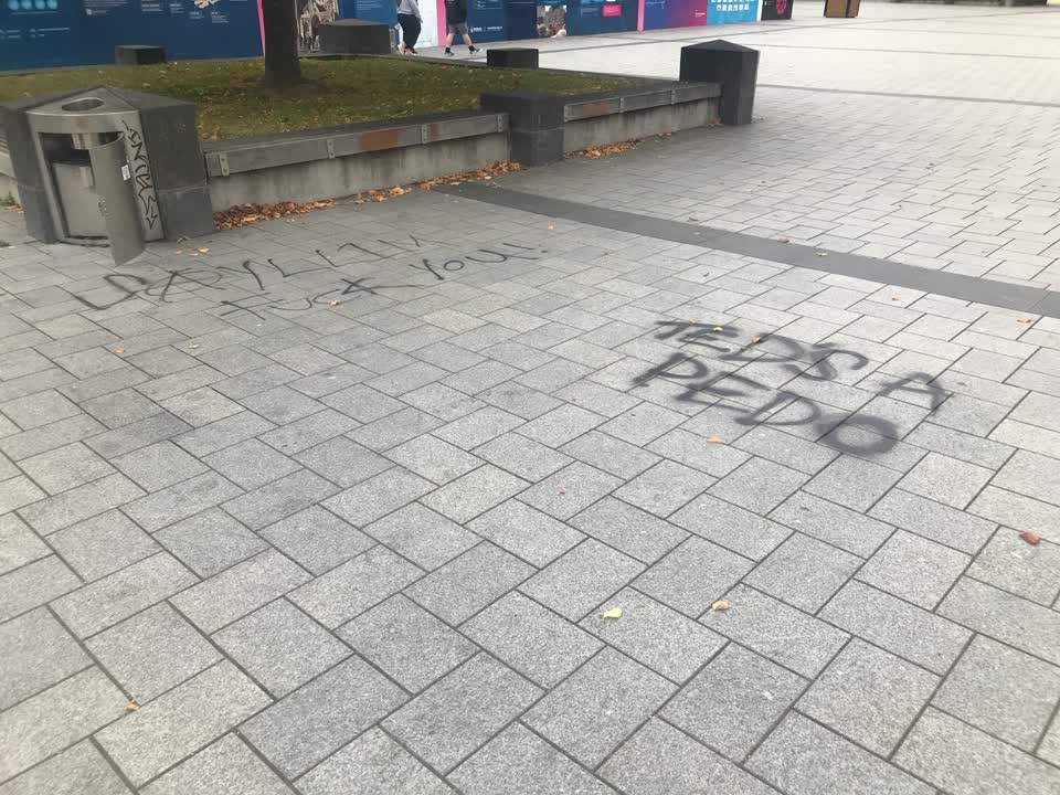 The photograph attached to this graffiti report