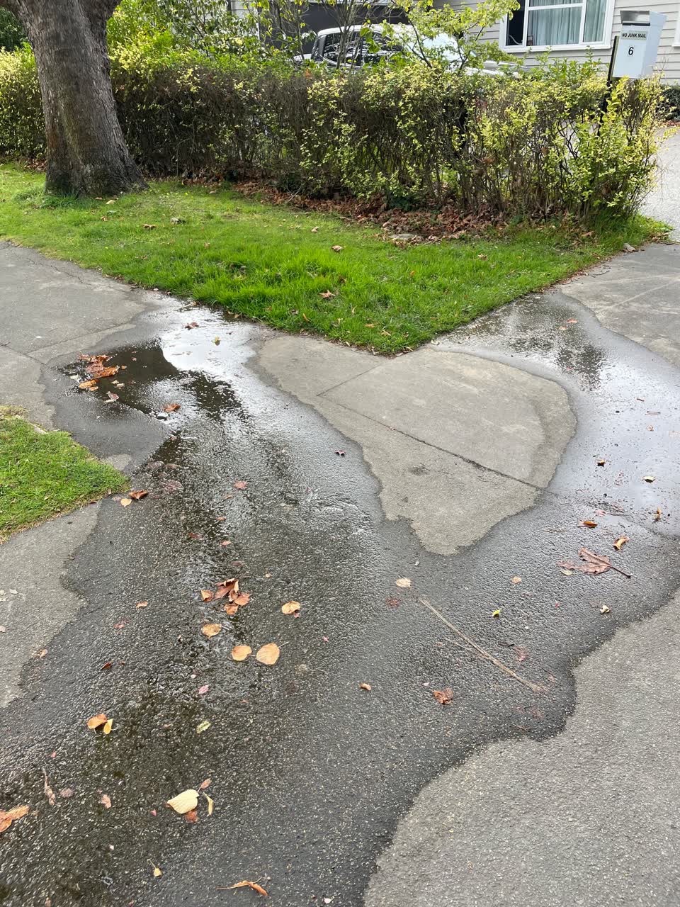 The photograph attached to this water leak report