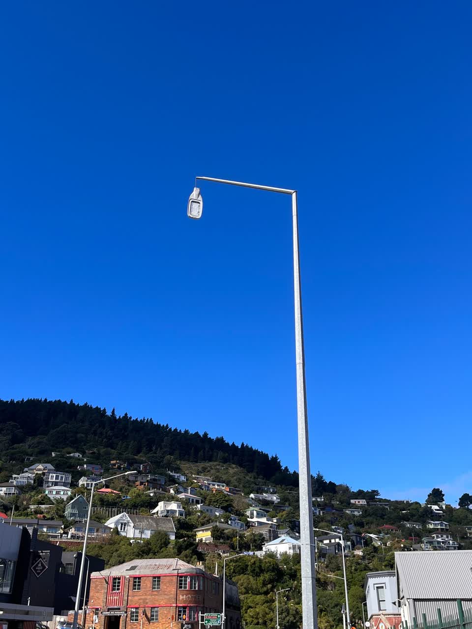 The photograph attached to this street light outage report