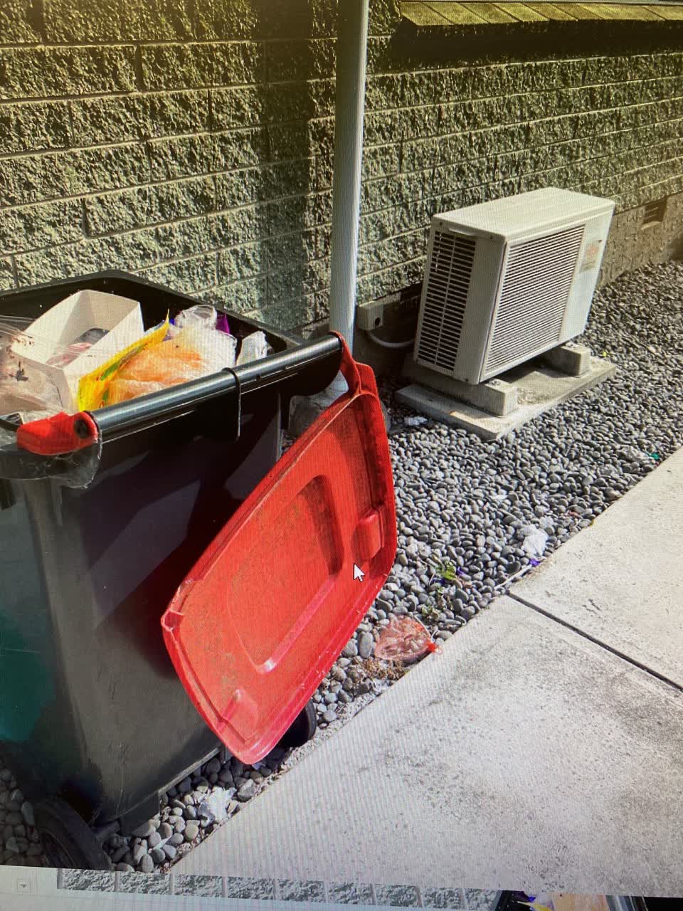 The photograph attached to this rubbish/recycling report