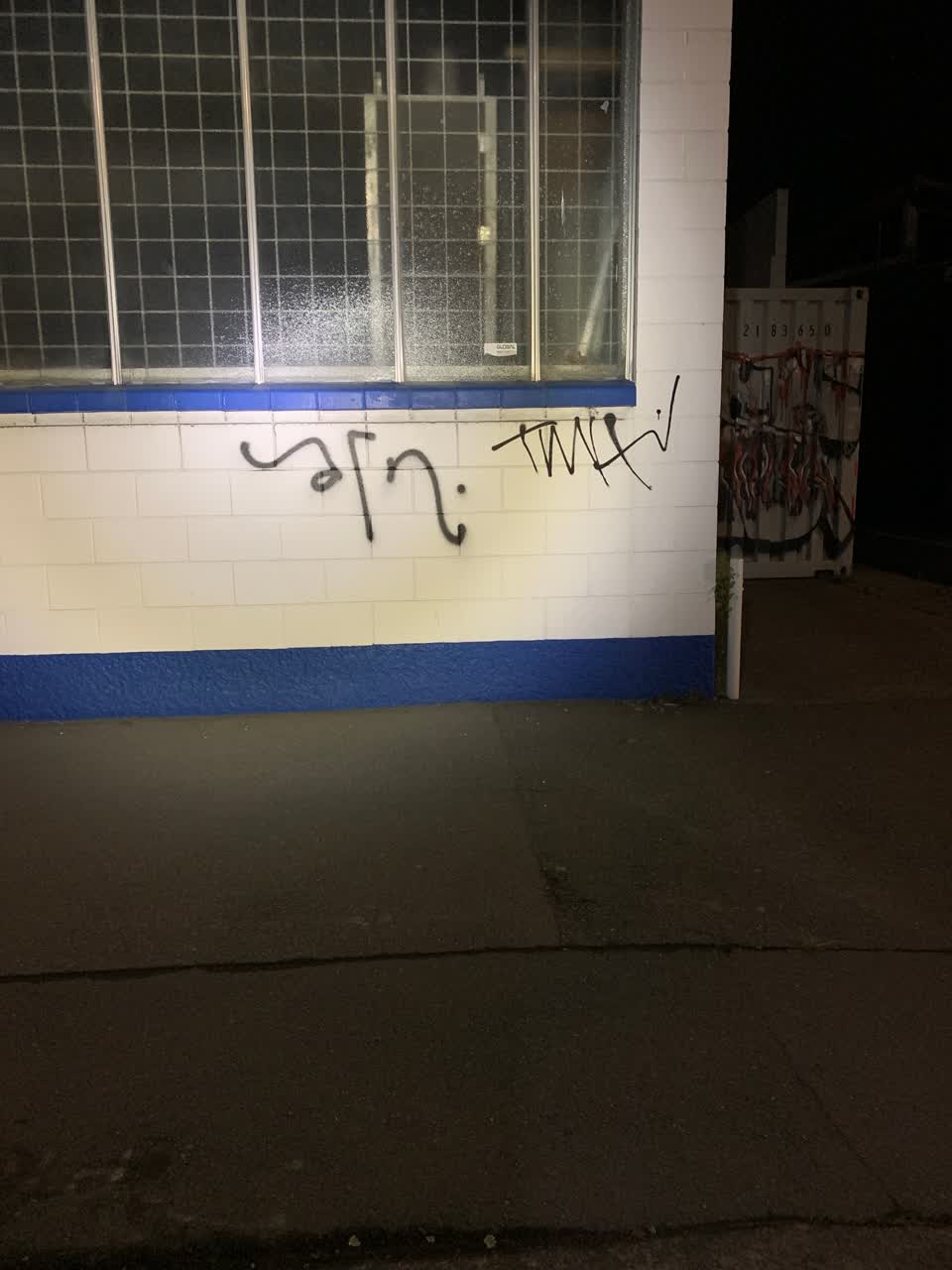 The photograph attached to this graffiti report