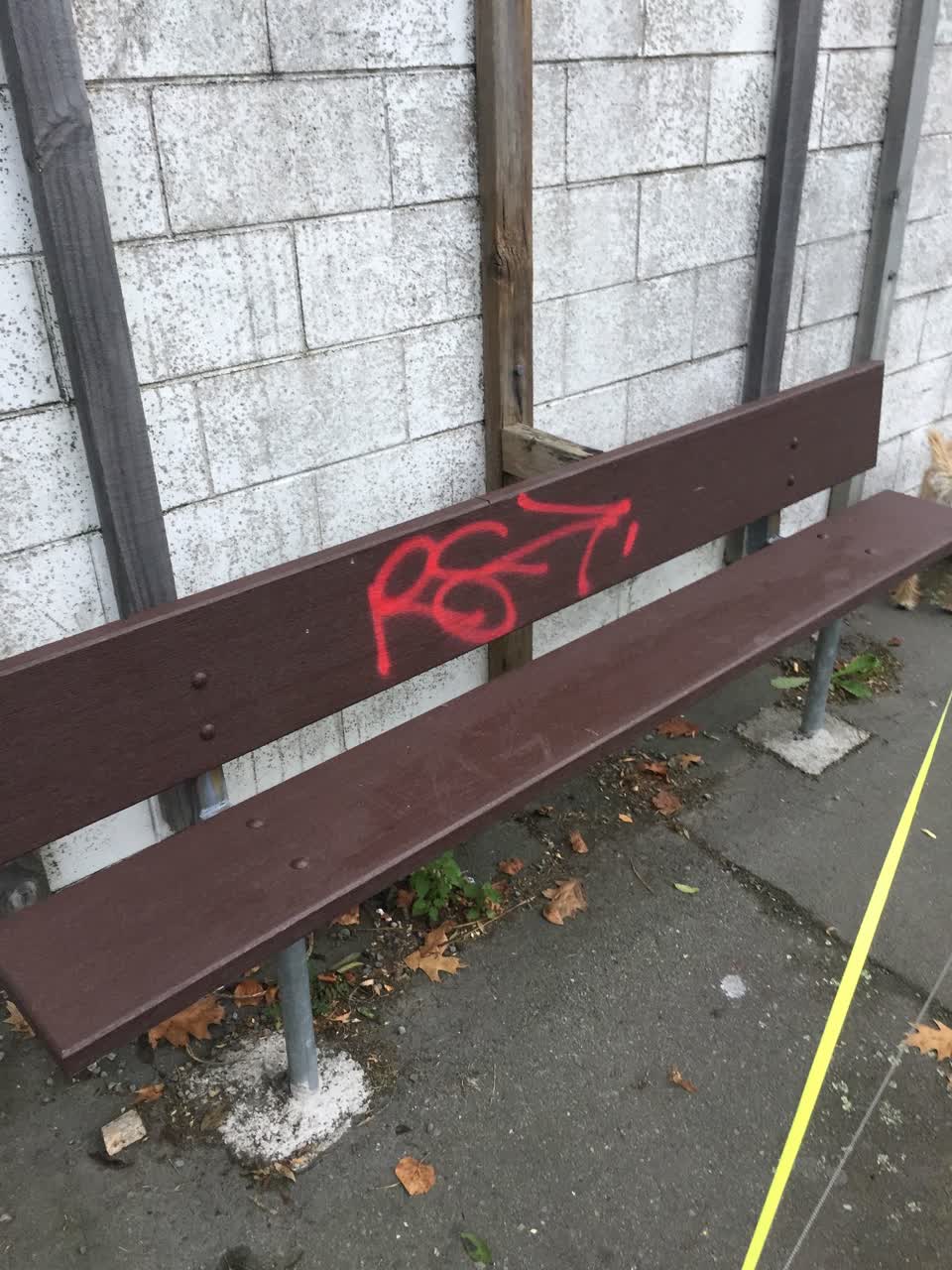 The photograph attached to this graffiti report