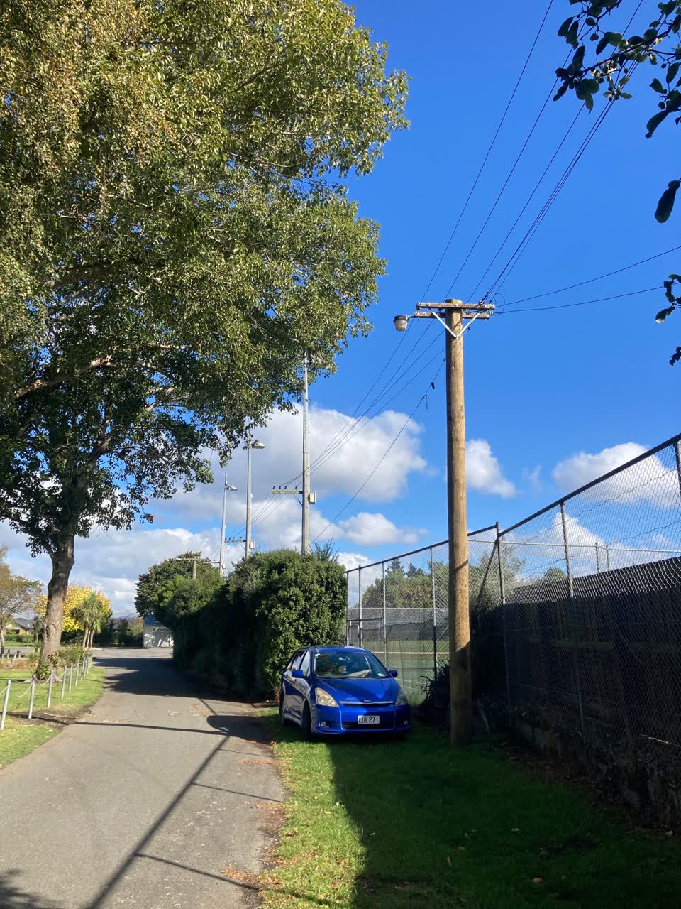 The photograph attached to this street light outage report