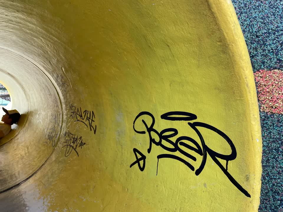 The photograph attached to this graffiti report