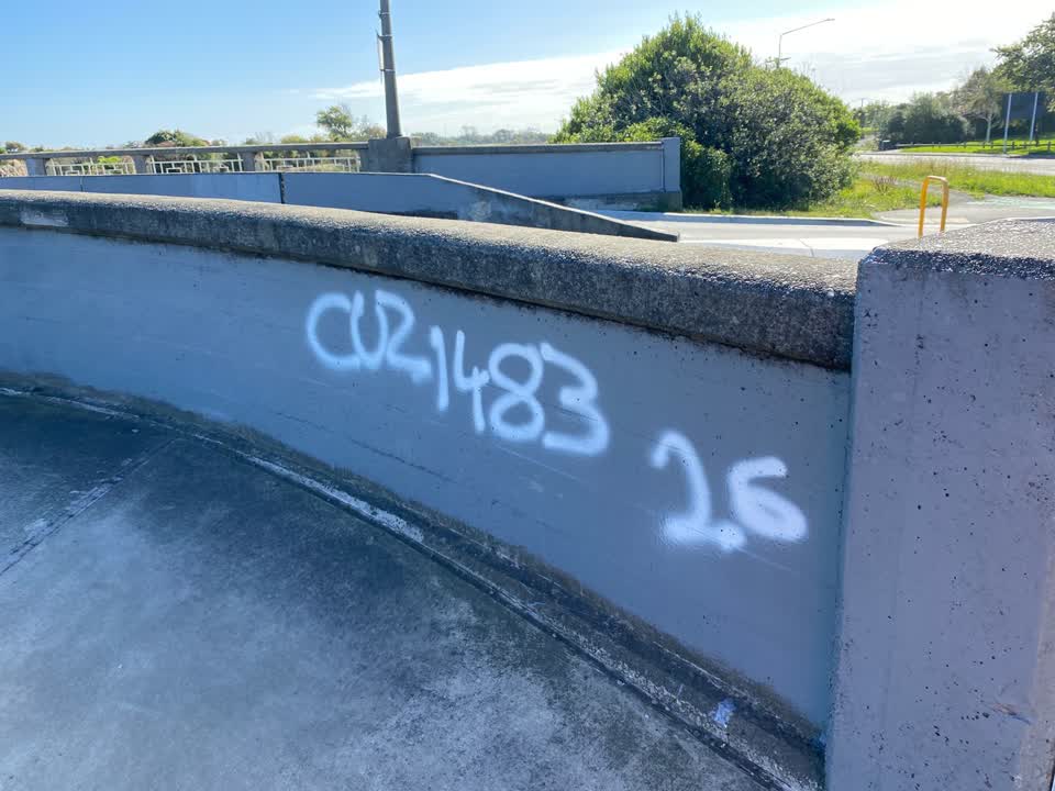 The photograph attached to this graffiti report