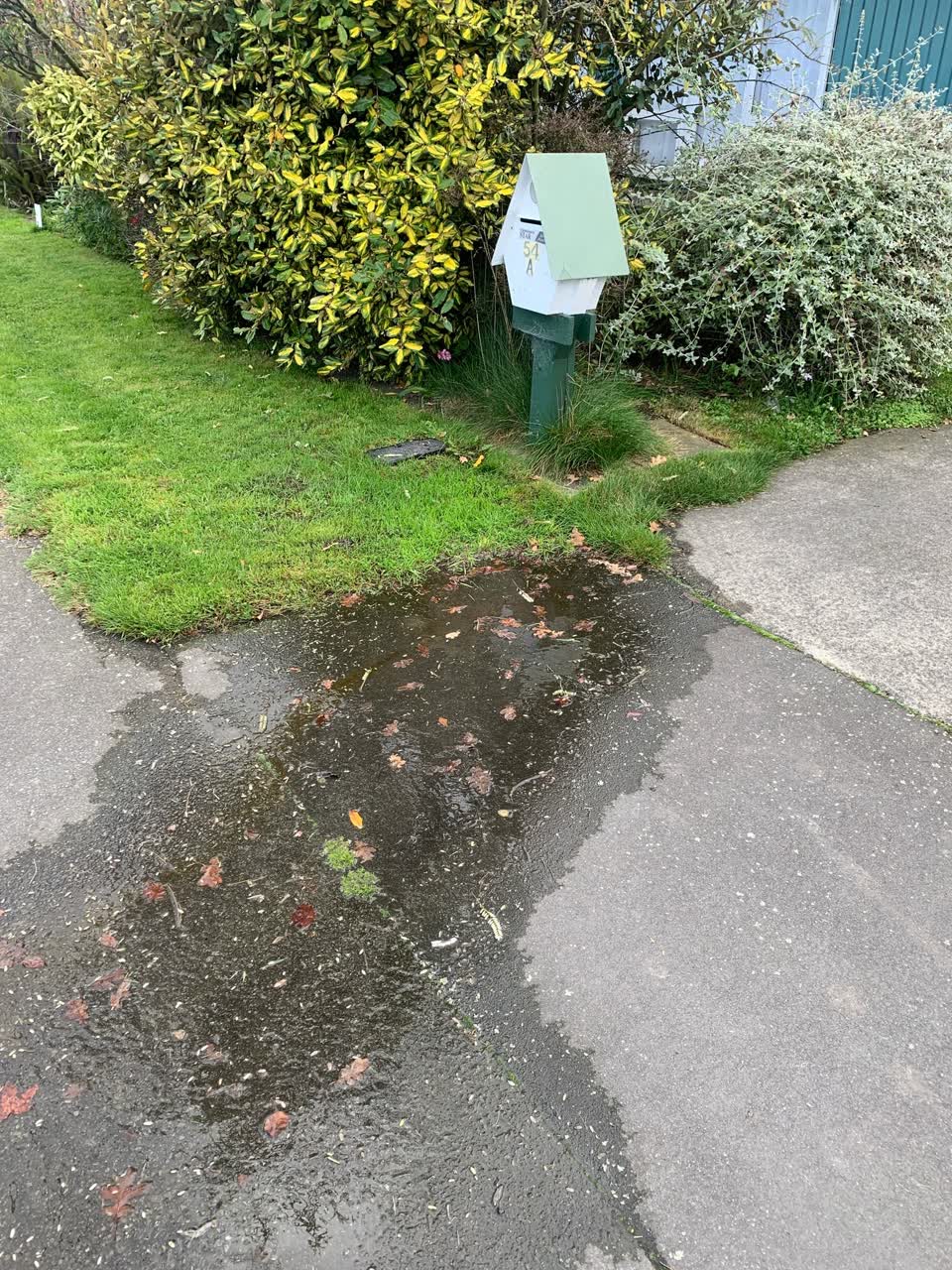 The photograph attached to this water leak report