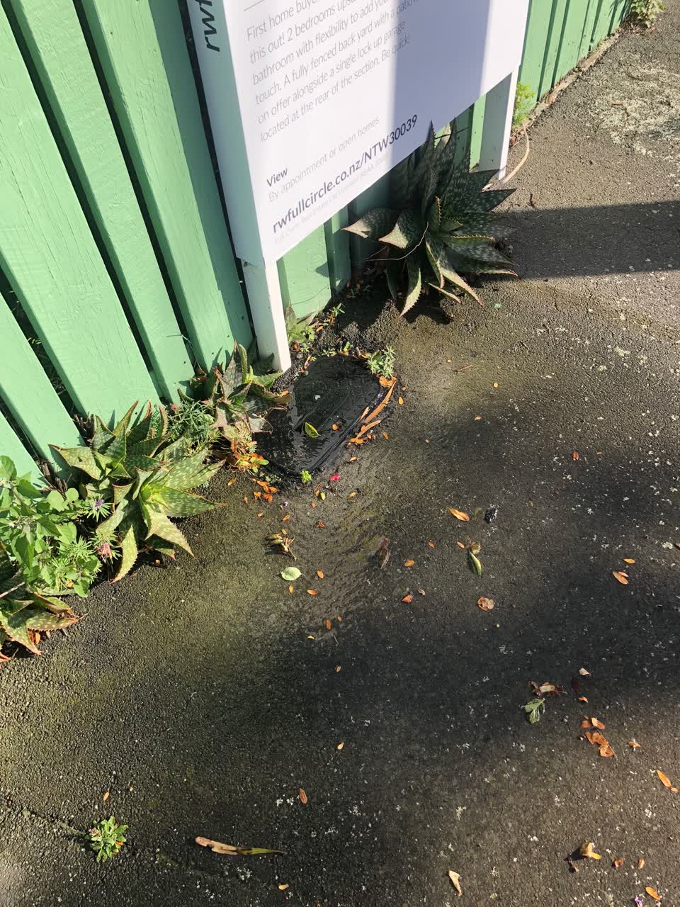 The photograph attached to this water leak report