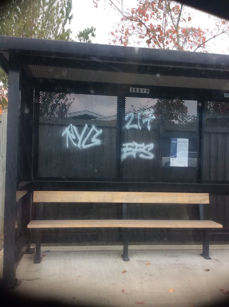 The photograph attached to this graffiti report