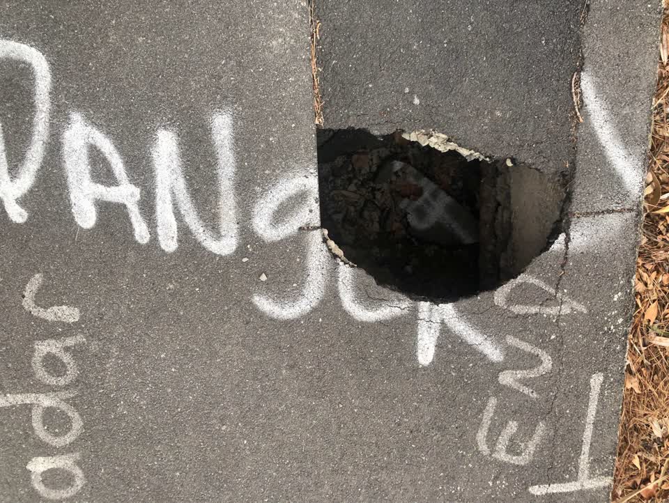 The photograph attached to this roading/streets report