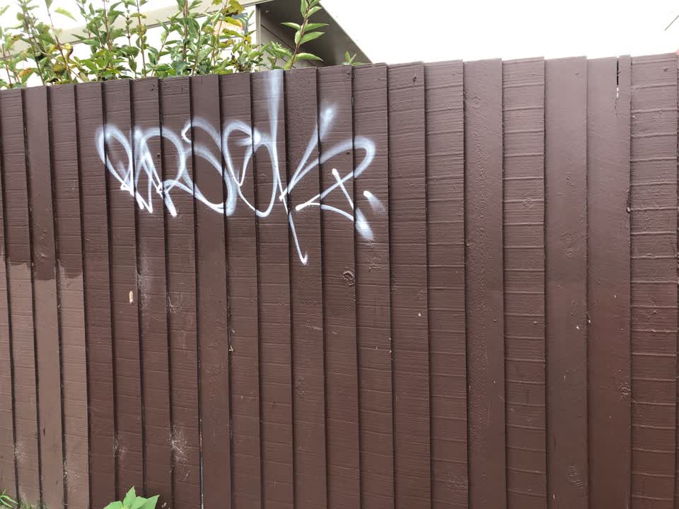 The photograph attached to this graffiti report
