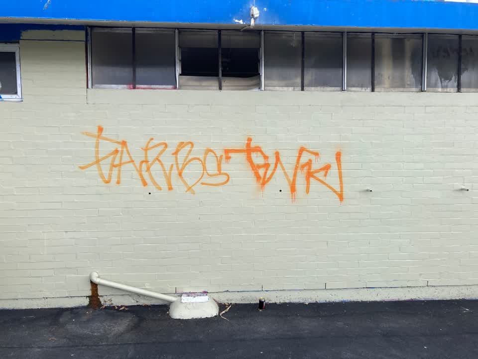 The photograph attached to this graffiti report